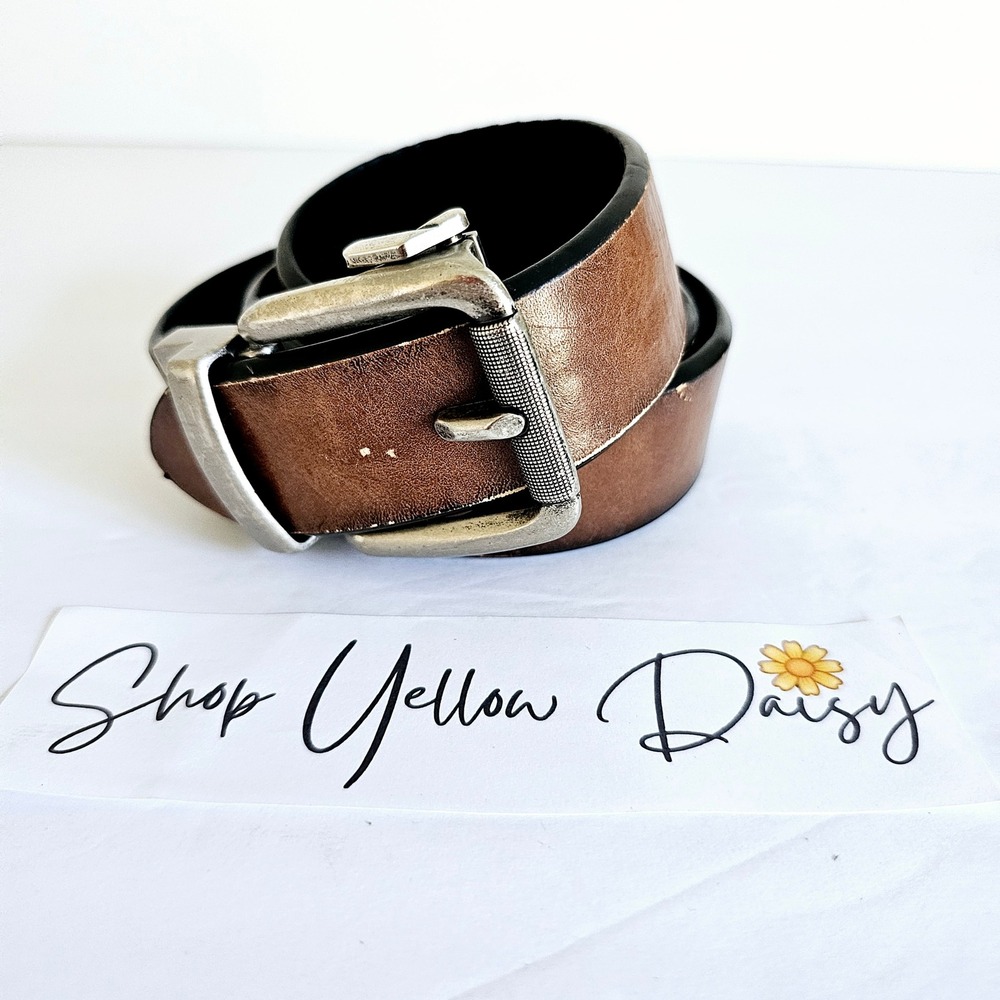 Mens Brown Automatic Ratchet Faux Leather Belt Sz L 38-40 -‎ B383.1